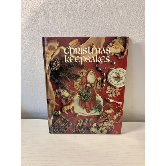 Cross Stitch Book Christmas Keepsakes Leisure Arts 1990 VTG Needlework BB8NS San - Picture 1 of 10